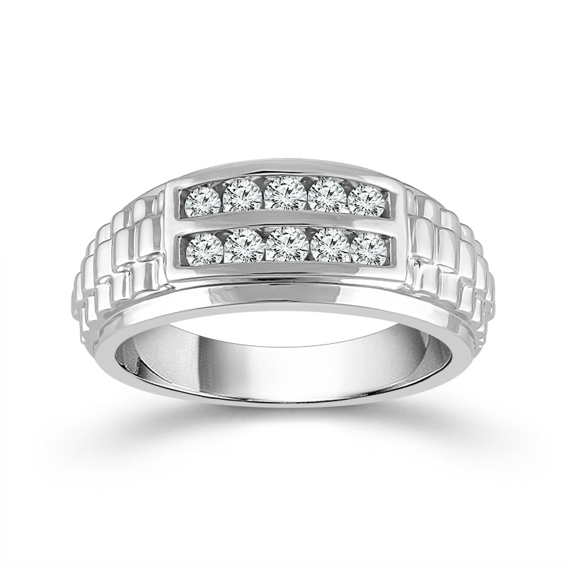 Diamond Mens Ring 0.5 ct tw 10k White Gold
