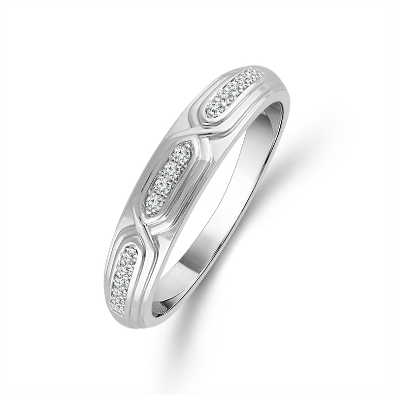 Diamond Mens Ring 0.1 ct tw 10k White Gold