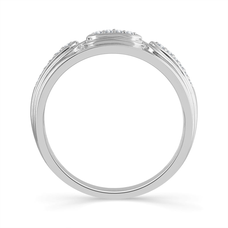 Diamond Mens Ring 0.1 ct tw 10k White Gold