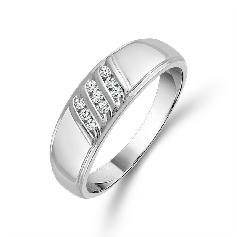 Diamond Mens Ring 0.1 ct tw 10k White Gold