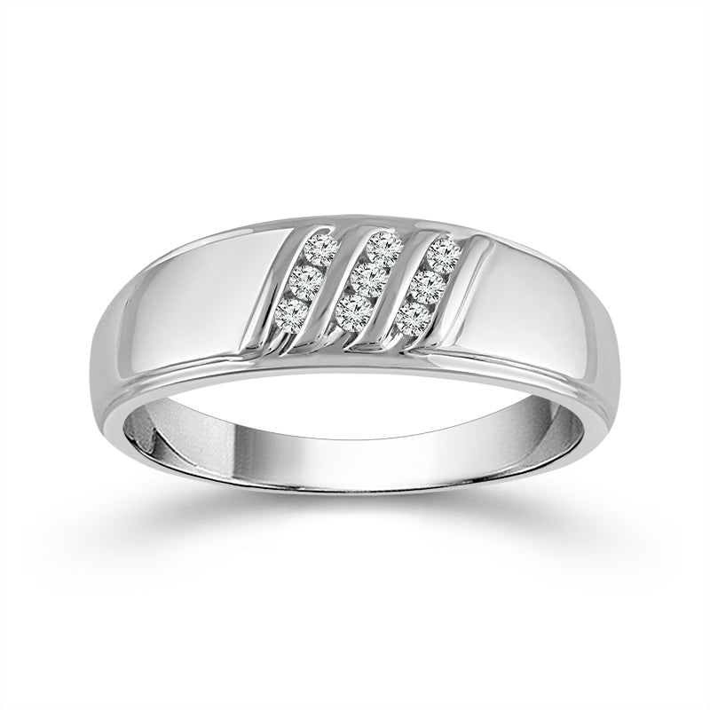 Diamond Mens Ring 0.1 ct tw 10k White Gold