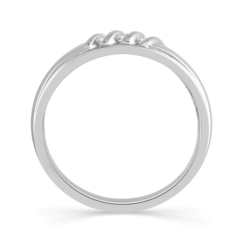 Diamond Mens Ring 0.1 ct tw 10k White Gold