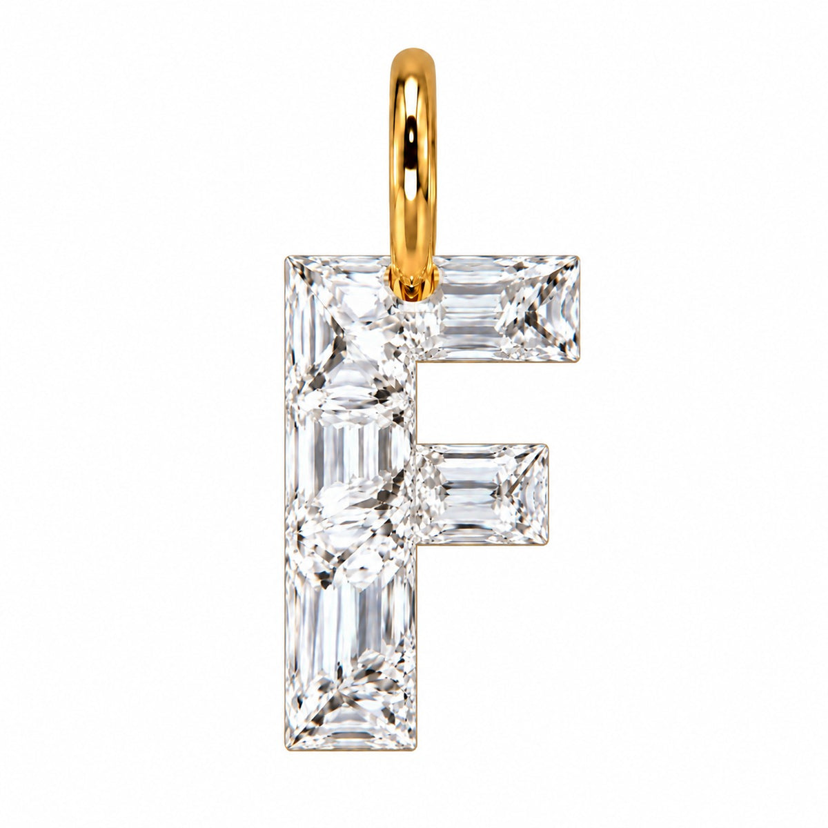 14K Gold Diamond Initial Pendant