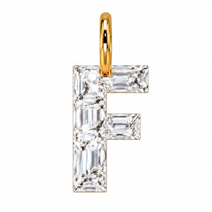 14K Gold Diamond Initial Pendant
