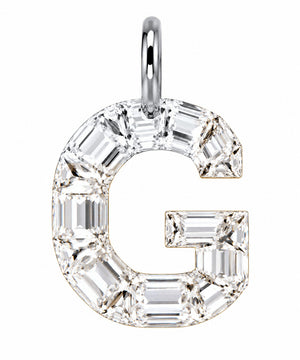 14K Gold Diamond Initial Pendant