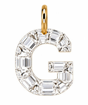 14K Gold Diamond Initial Pendant
