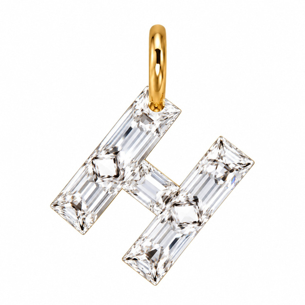 14K Gold Diamond Initial Pendant