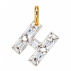 14K Gold Diamond Initial Pendant