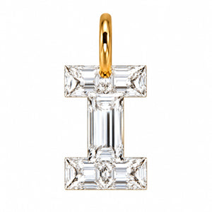 14K Gold Diamond Initial Pendant