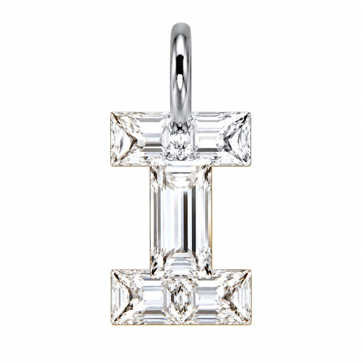 14K Gold Diamond Initial Pendant