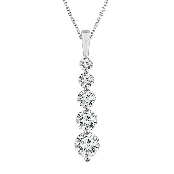 Diamond Five Stone Pendant 0.5 ct tw 14k White Gold