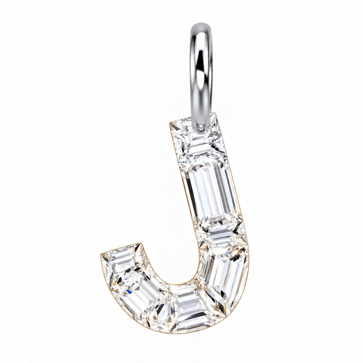 14K Gold Diamond Initial Pendant