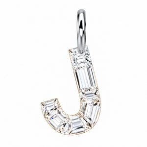 14K Gold Diamond Initial Pendant