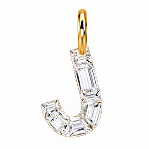 14K Gold Diamond Initial Pendant