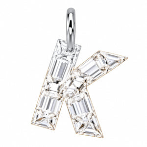 14K Gold Diamond Initial Pendant