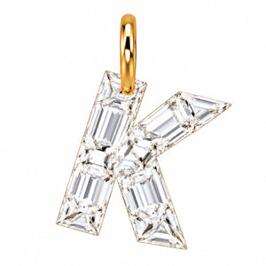 14K Gold Diamond Initial Pendant