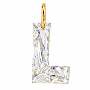 14K Gold Diamond Initial Pendant