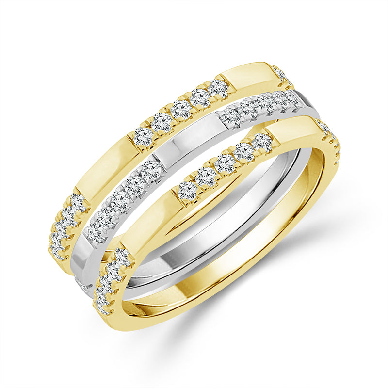Diamond Band 0.50 ct tw 14k White Gold+14k Yellow Gold