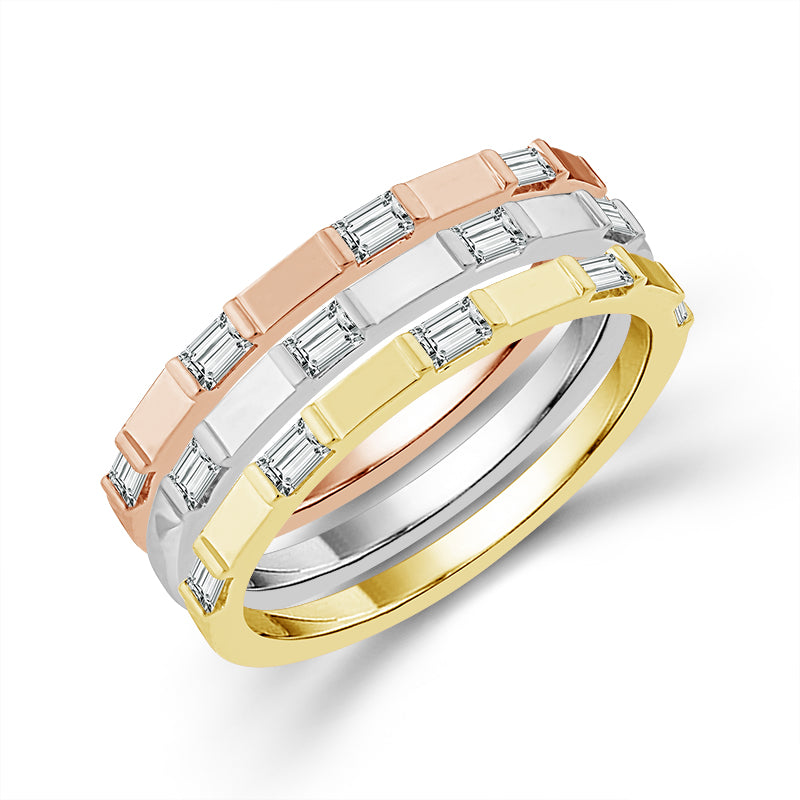 Diamond Band 0.40 ct tw 14k White Gold+14k Yellow Gold+14k Rose Gold