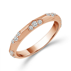 Diamond Band 0.75 ct tw 14k White Gold+14K Yellow Gold+14k Rose Gold