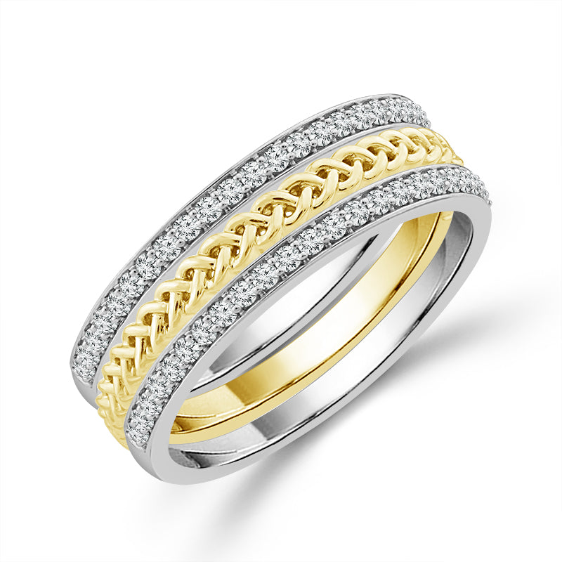 Diamond Band 0.33 ct tw 14k White Gold+14k Yellow Gold