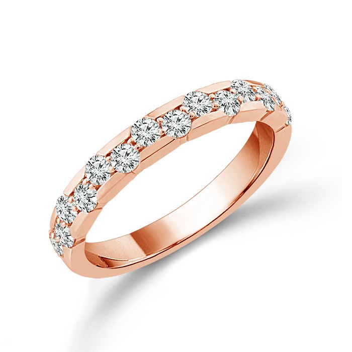 Diamond Band 2 ct tw 14k White Gold+14K Yellow Gold+14k Rose Gold