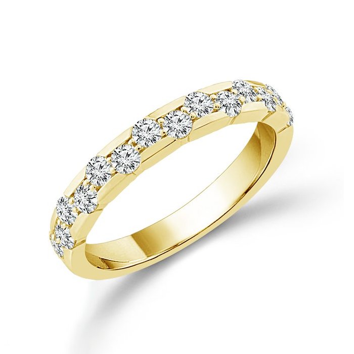 Diamond Band 2 ct tw 14k White Gold+14K Yellow Gold+14k Rose Gold