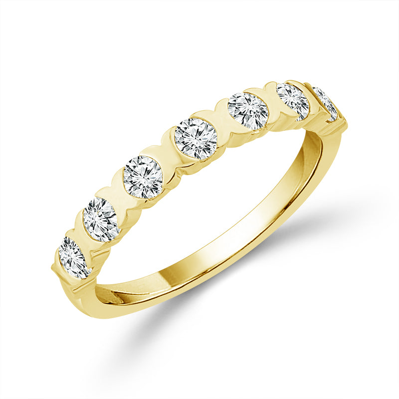 Diamond Band 2 ct tw 14k White Gold+14K Yellow Gold+14k Rose Gold