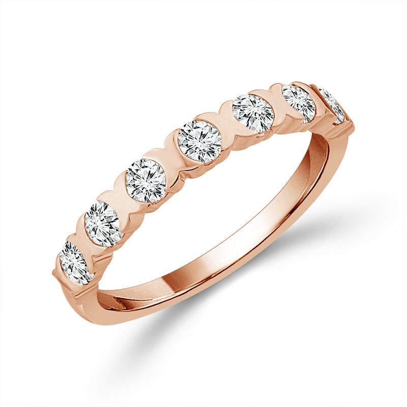 Diamond Band 2 ct tw 14k White Gold+14K Yellow Gold+14k Rose Gold