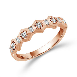 Diamond Band 0.40 ct tw 14k White Gold+14K Yellow Gold+14k Rose Gold