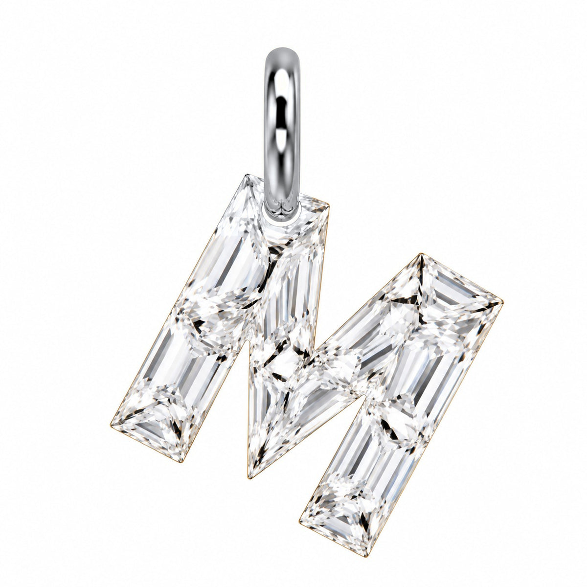 14K Gold Diamond Initial Pendant