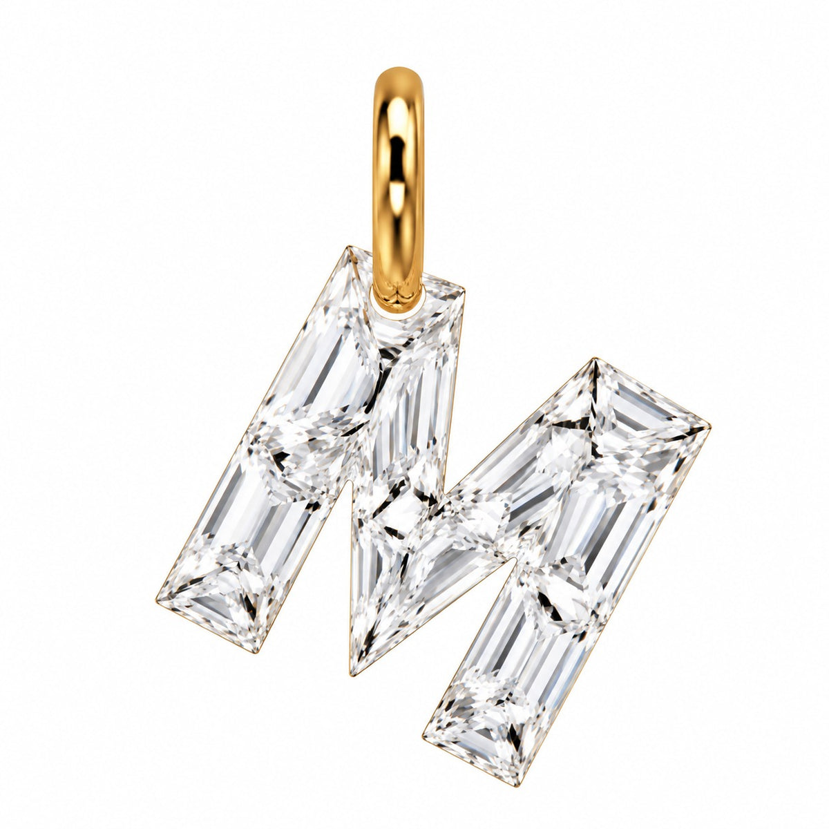 14K Gold Diamond Initial Pendant