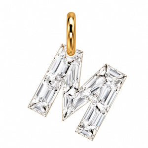 14K Gold Diamond Initial Pendant