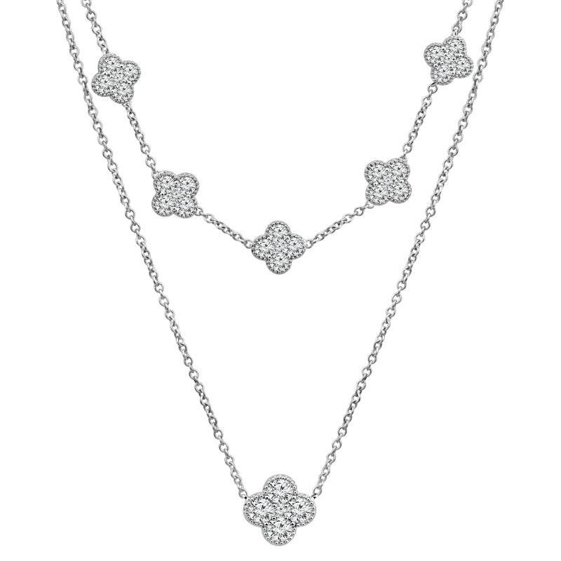 Diamond Fashion Necklace 3.50 ct tw 14k White Gold
