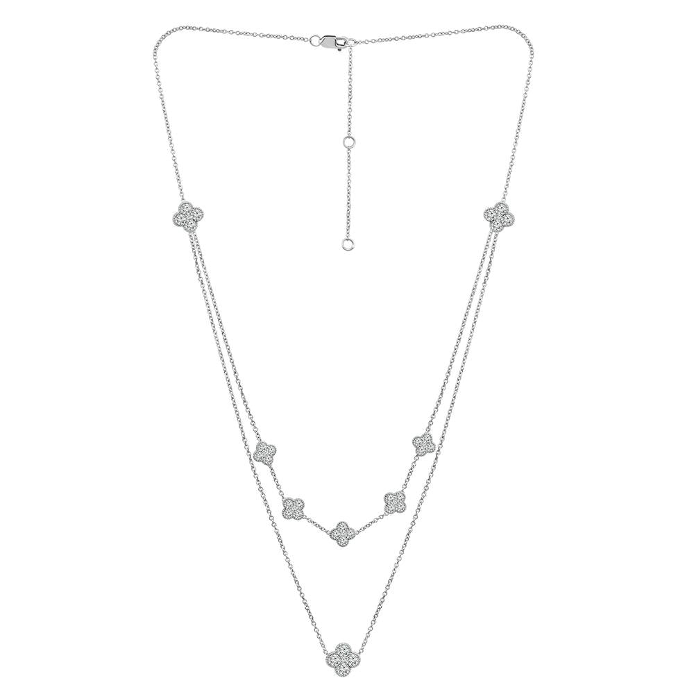 Diamond Fashion Necklace 3.50 ct tw 14k White Gold