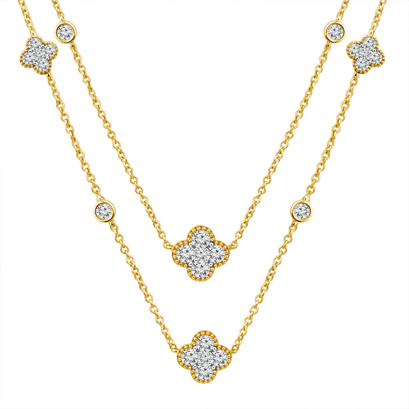 Diamond Fashion Necklace 3 ct tw 14k Yellow Gold