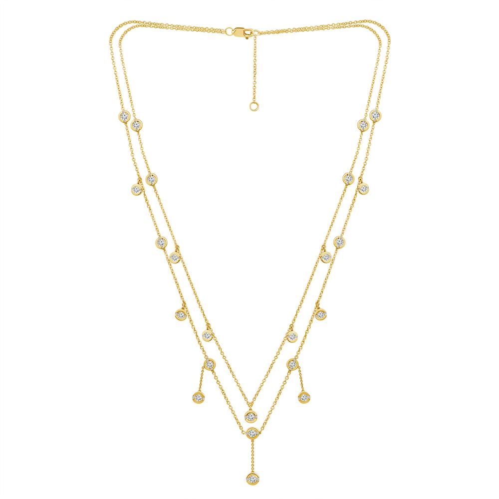 Diamond Fashion Necklace 3 ct tw 14k Yellow Gold