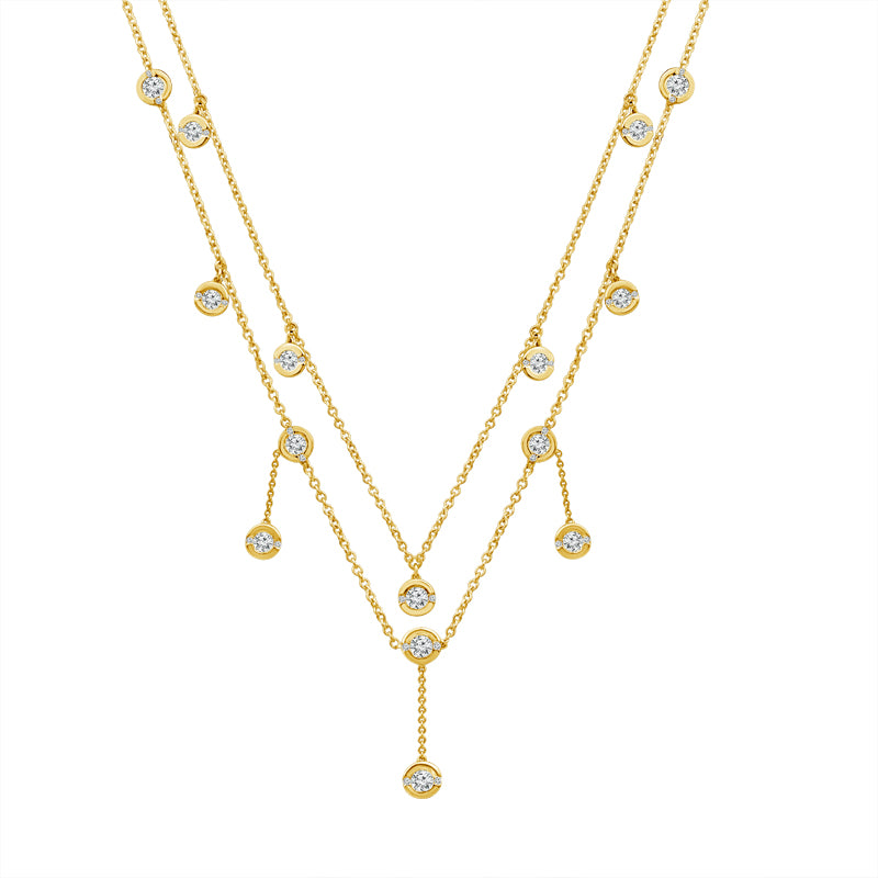 Diamond Fashion Necklace 3 ct tw 14k Yellow Gold