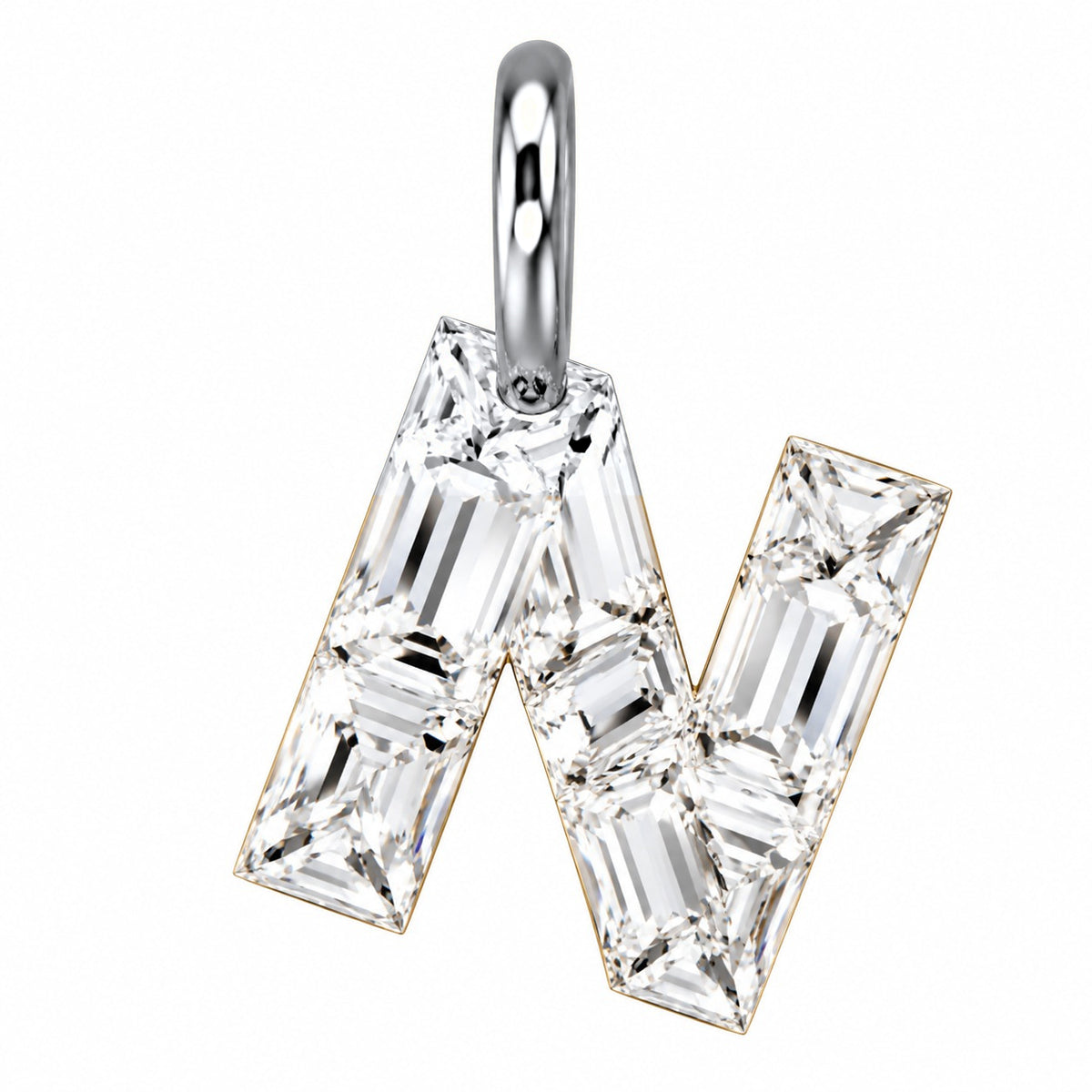 14K Gold Diamond Initial Pendant
