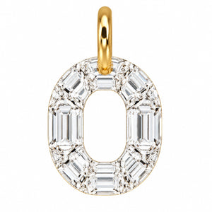 14K Gold Diamond Initial Pendant