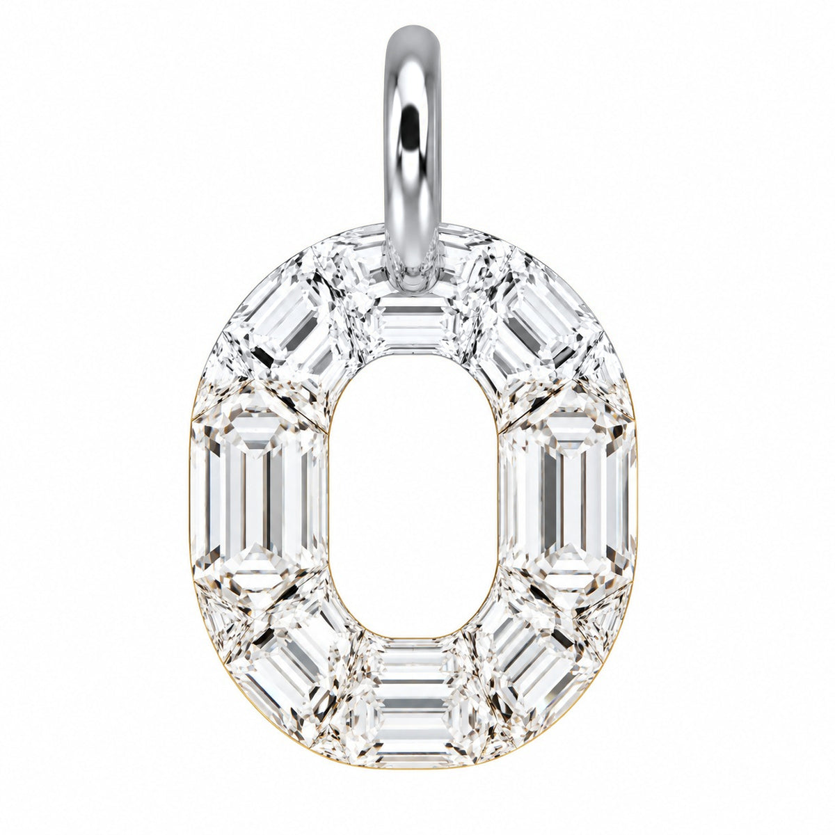 14K Gold Diamond Initial Pendant