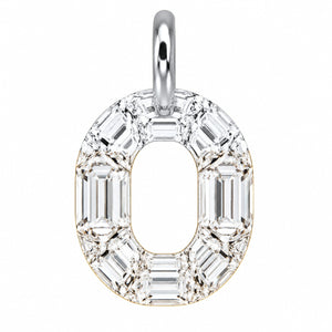 14K Gold Diamond Initial Pendant