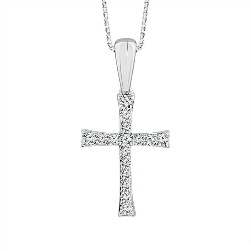 Diamond Cross Pendant 0.17 ct tw 10k White Gold