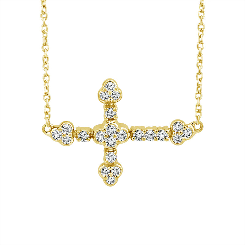 Diamond Cross Pendant 0.17 ct tw 10k Yellow Gold