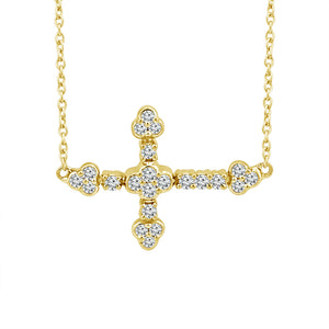 Diamond Cross Pendant 0.17 ct tw 10k Yellow Gold