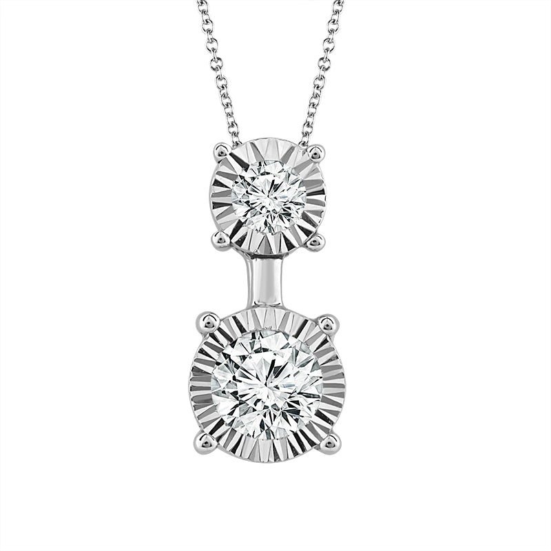 Diamond Two Stone Pendant 0.5 ct tw 14k White Gold