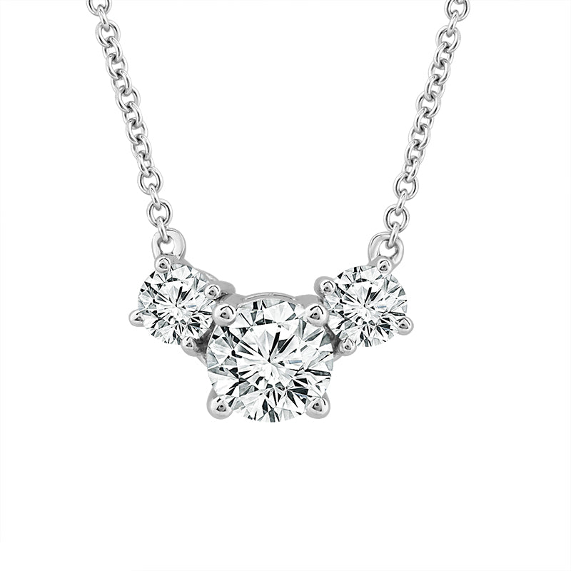 Diamond Three Stone Pendant 0.5 ct tw 14k White Gold