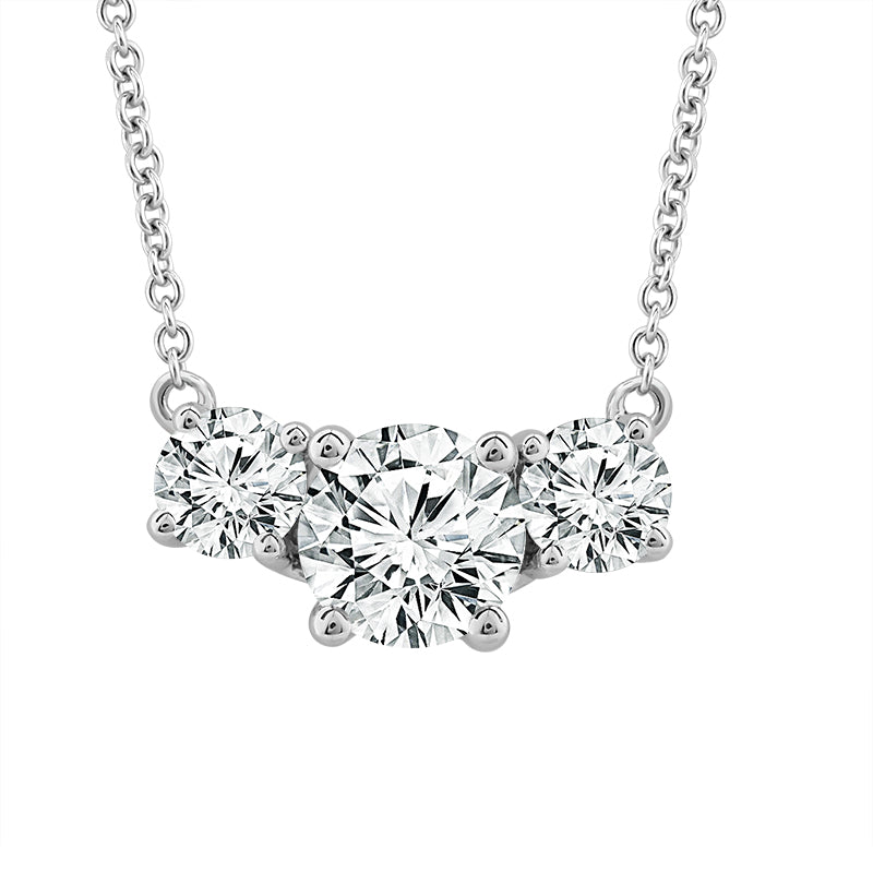 Diamond Three Stone Pendant 1 ct tw 14k White Gold