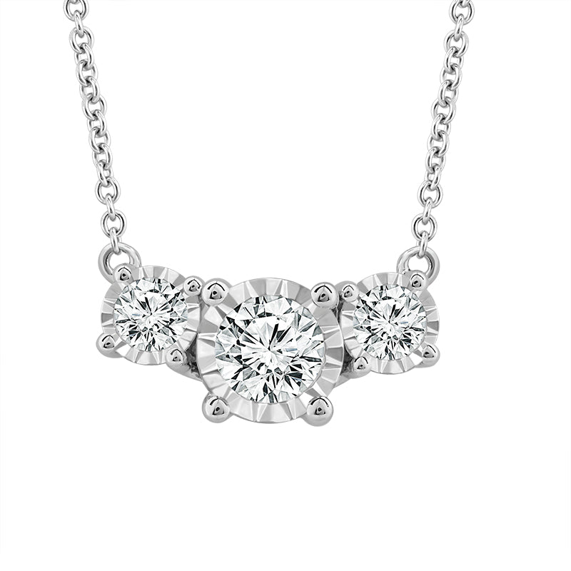 Diamond Three Stone Pendant 0.25 ct tw 14k White Gold