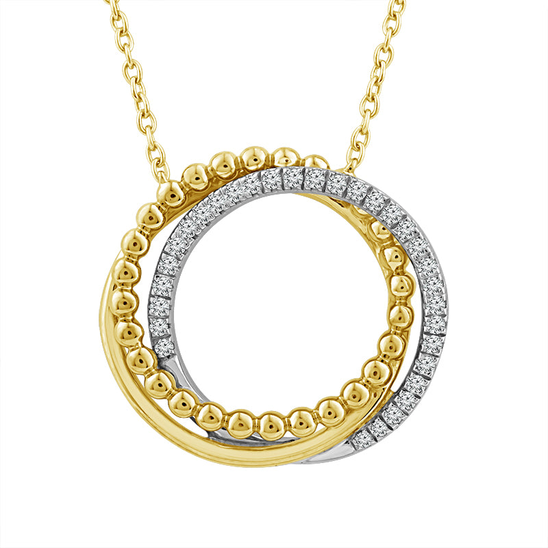 Diamond Fashion Pendant 0.17 ct tw 10k Yellow Gold+10k White Gold